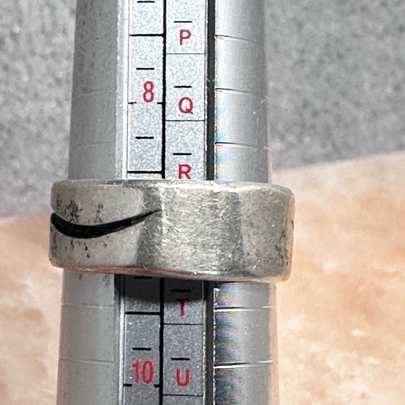 STERLING SILVER BAND RING ABSTRACT DESIGN WEDDING ENGAGEMENT 9’ 6.3g 4030 P - Picture 4 of 10